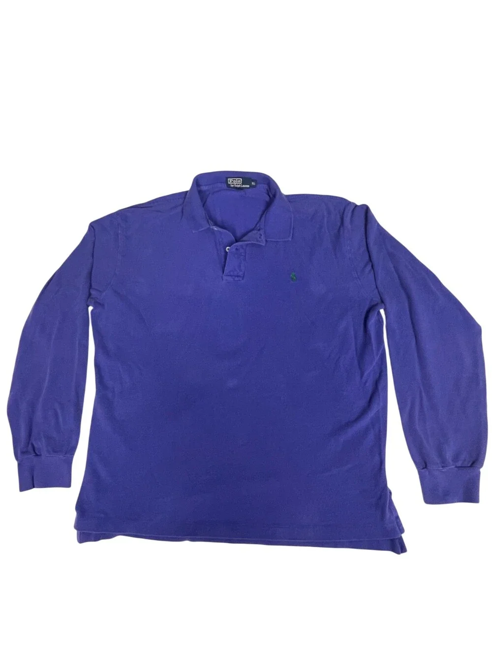Polo Ralph Lauren Blue Menâs Long Sleeve Polo Shirt XL Green Pony Classic Fit